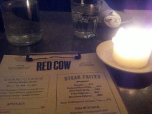 red cow - menu