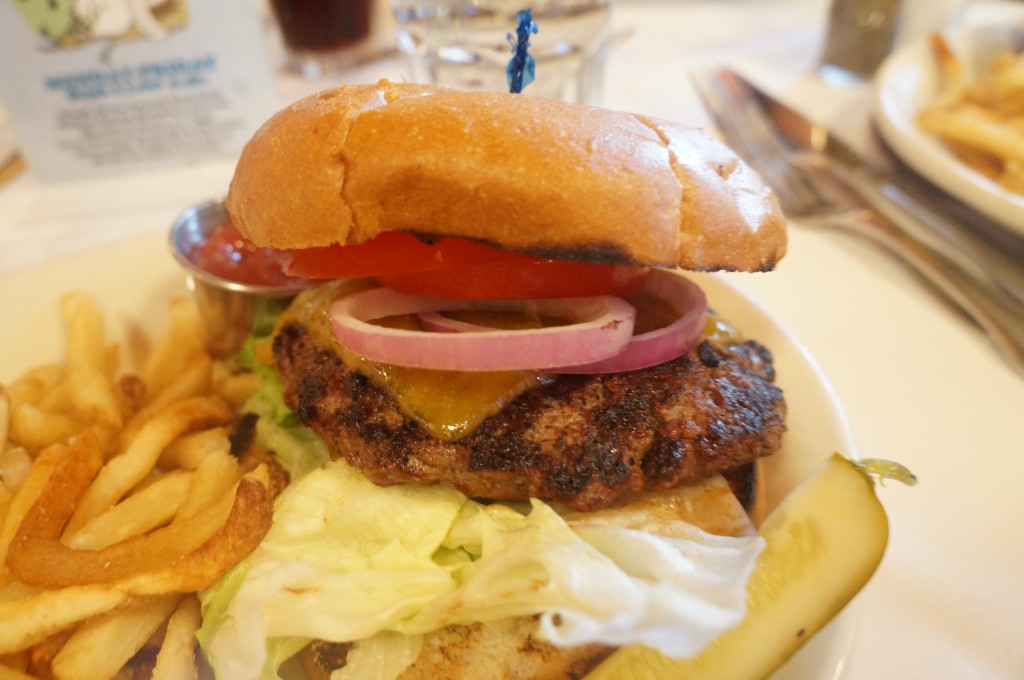 waygu beef burger - I wish it was juicier and the bun didn't hold up to the burger and disintegrated, French fries are not bad