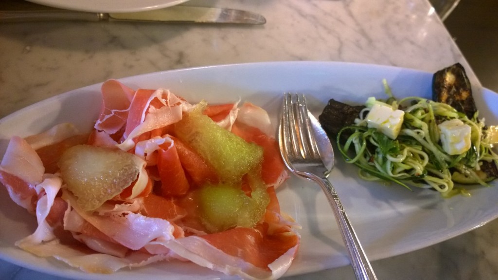 cascina spinasee - proscuitto and zucchini salad