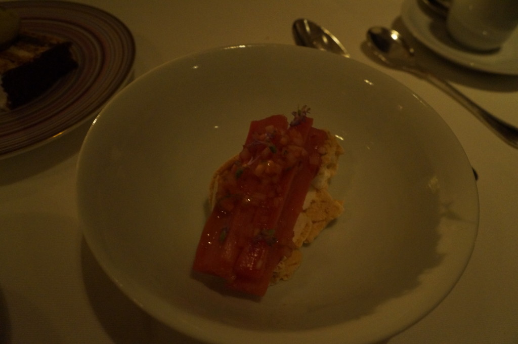 The French Laundry - rhubarb over merginue