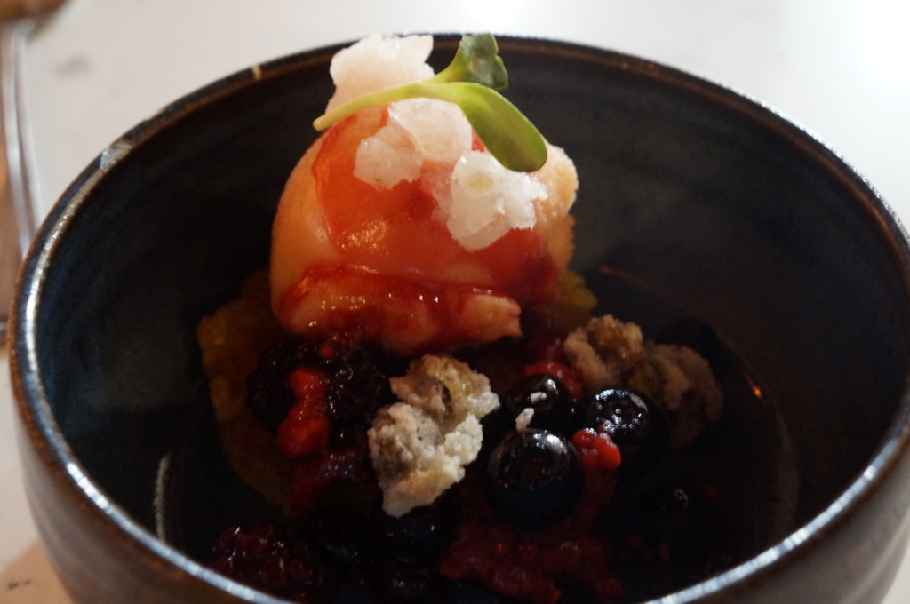 Eden Hill - berry crisp with sorbet