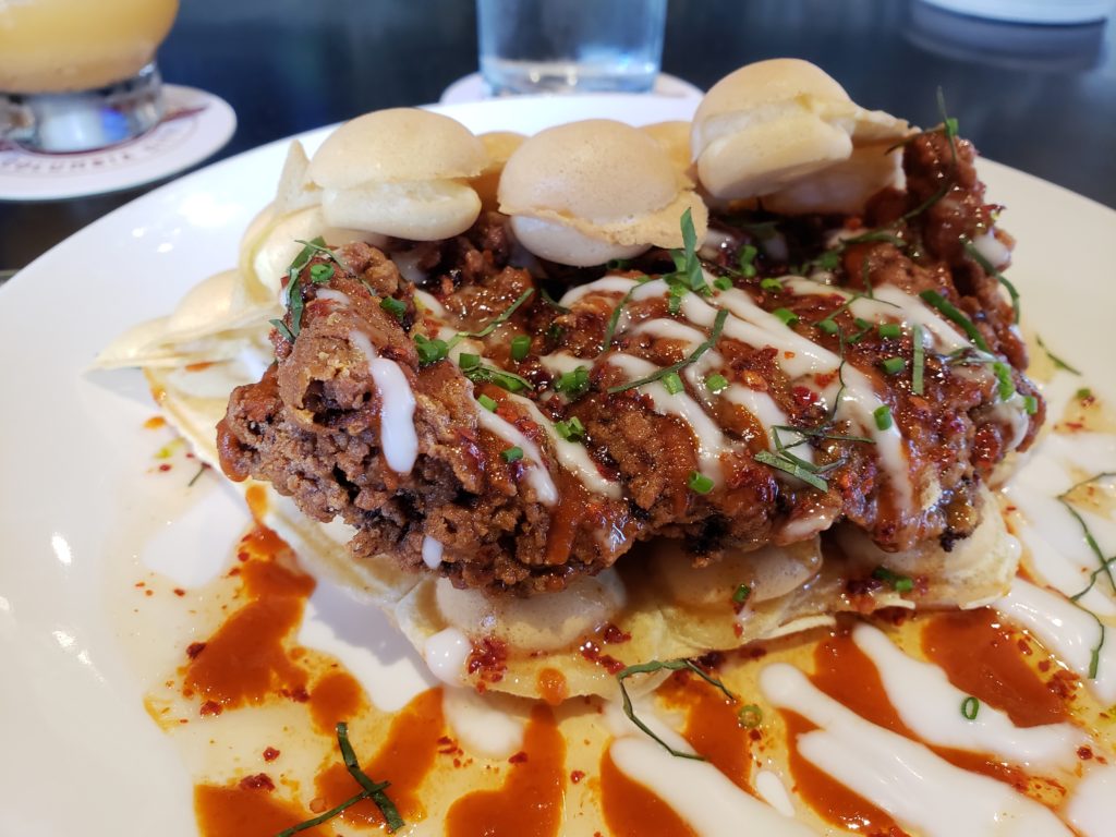super six - chicken and waffles
